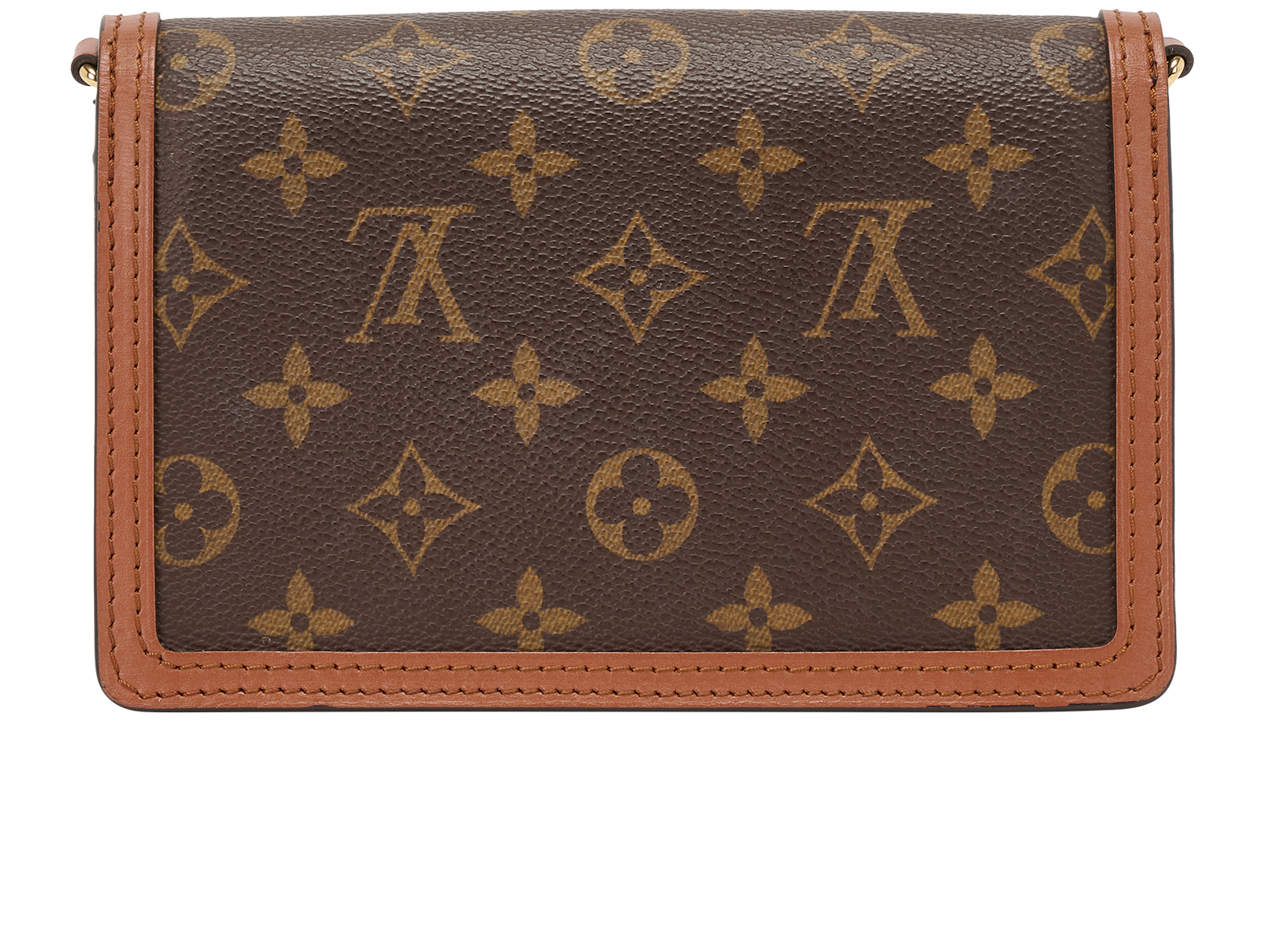 Dauphine Chain Wallet Crossbody, &pound;1,200, Handbags, Brown, Canvas/Leather, Back view